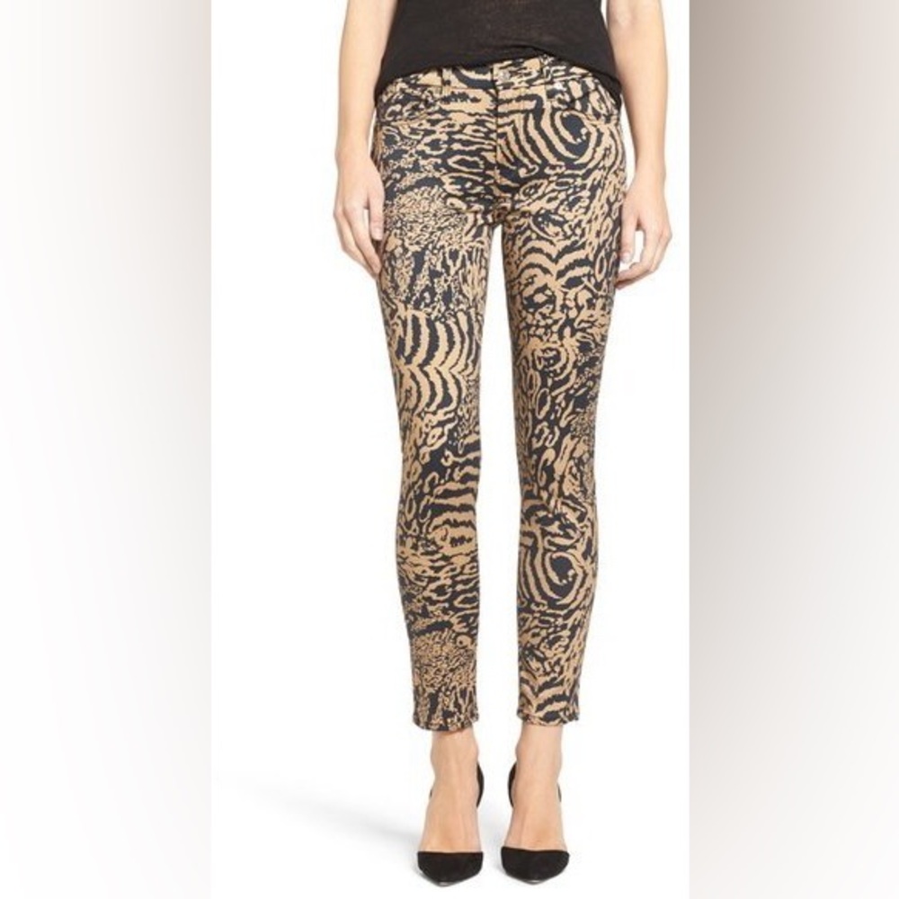 NWT 7 For All Mankind Ankle Skinny Jeans Royal Leopard‎ Print Womens Size 24